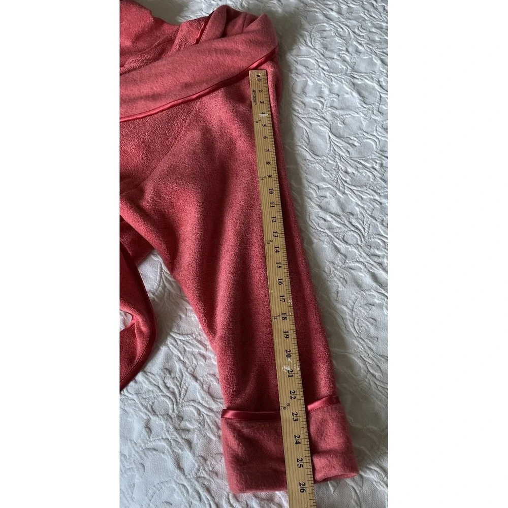 Crabtree & Evelyn Bath Robe Womens XS - S Belted Coral Orange Long Fleece Cozy